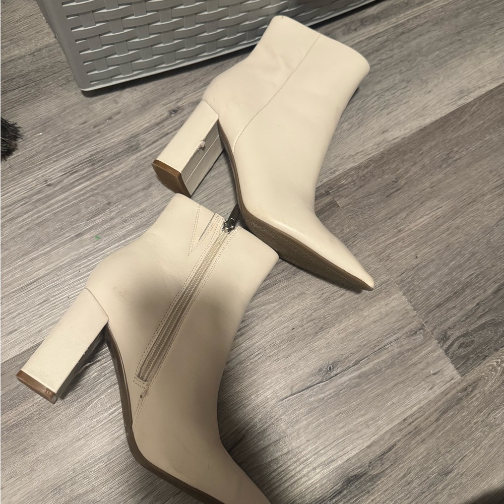 Elegant Cream Ankle Boots